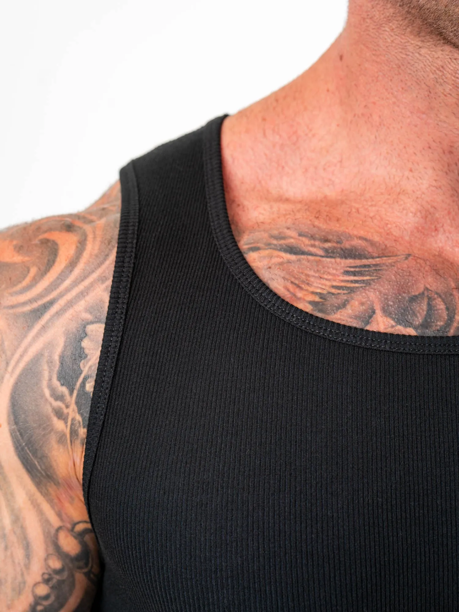Ribbed Tank - Black sport casual