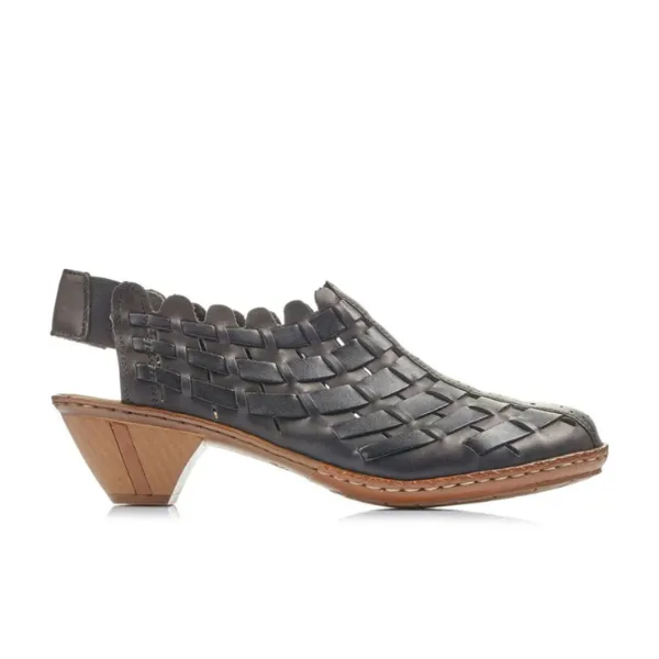 Rieker Women's Sina Weave Black sunset ride