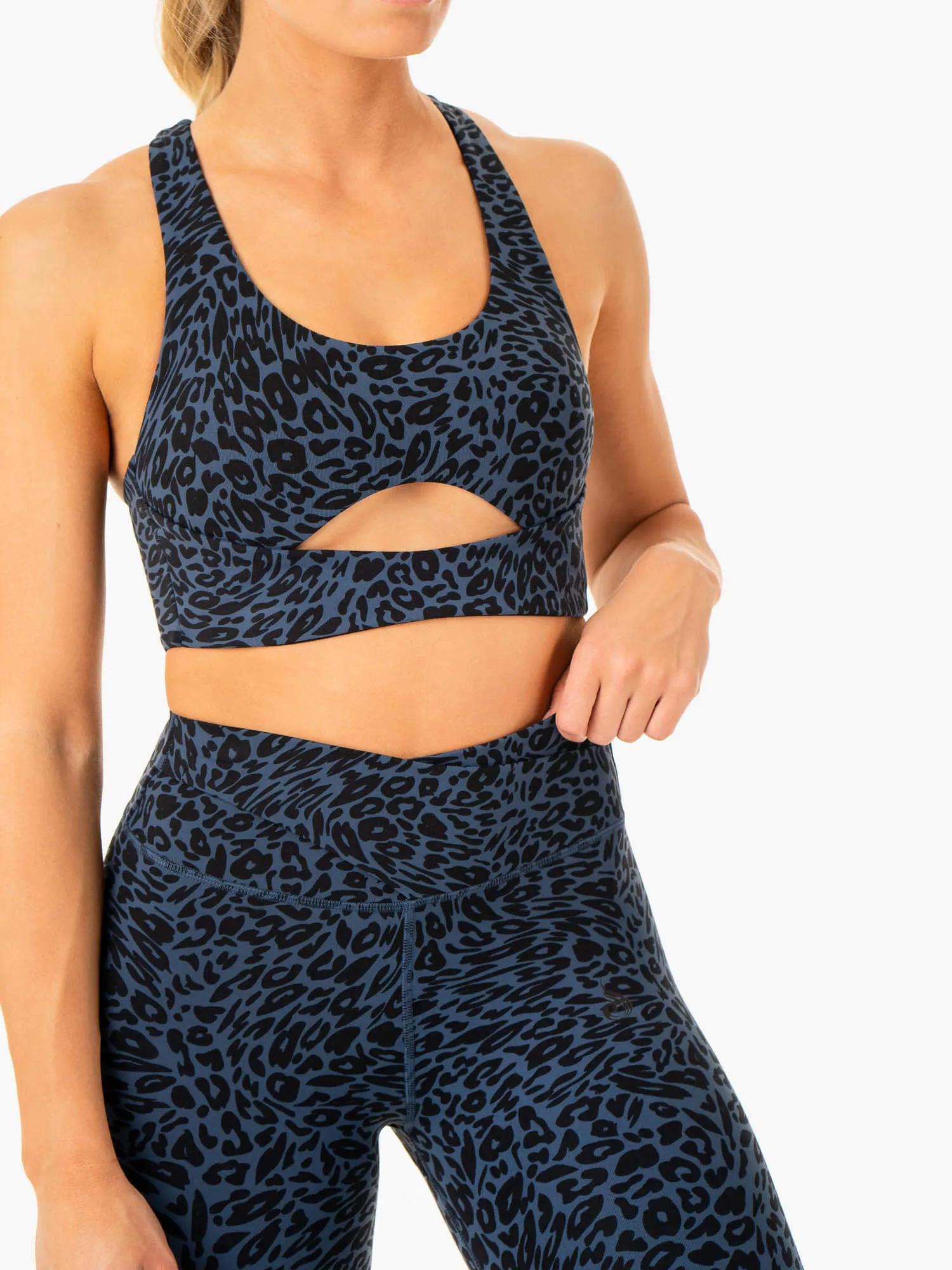 Rotation Sports Bra - Navy Leopard Stable Hold