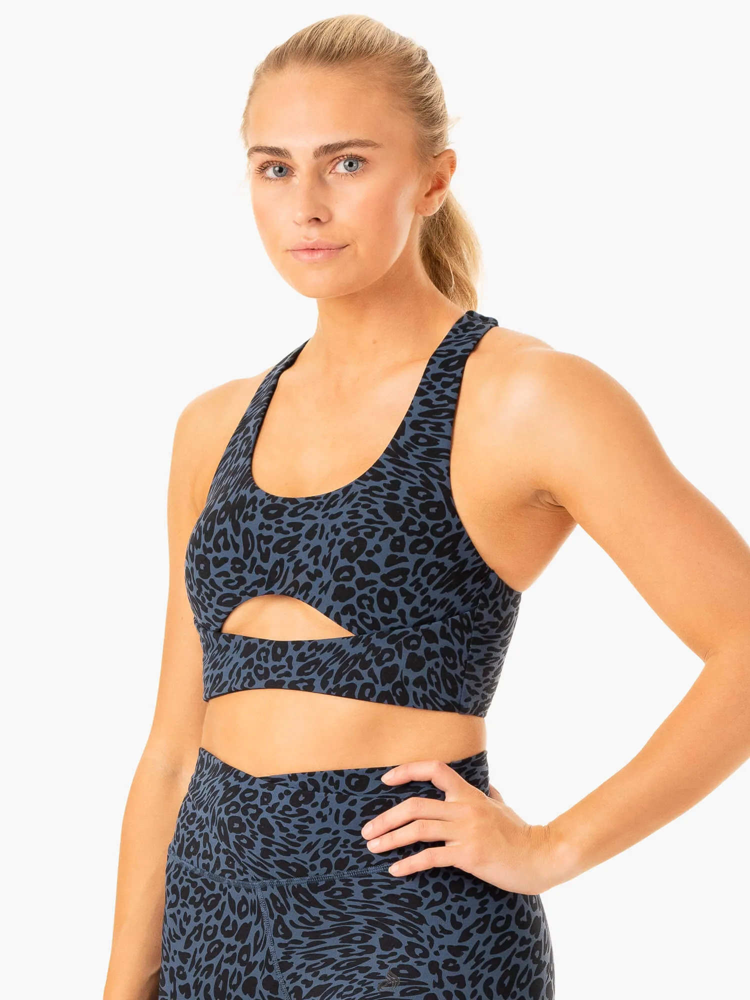 Rotation Sports Bra - Navy Leopard Modern Style