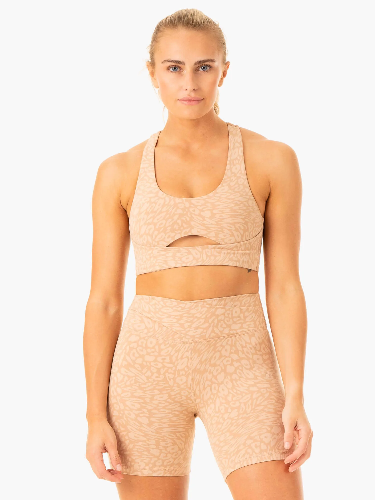 Rotation Sports Bra - Sandstone Leopard Sporty Look