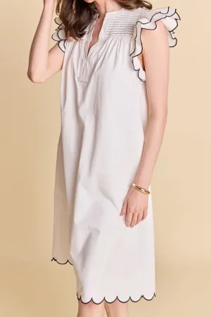 Scallop Midi Dress Summer sun