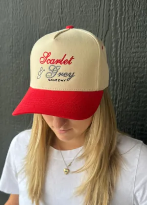 Scarlet and Grey Trucker hat active tone