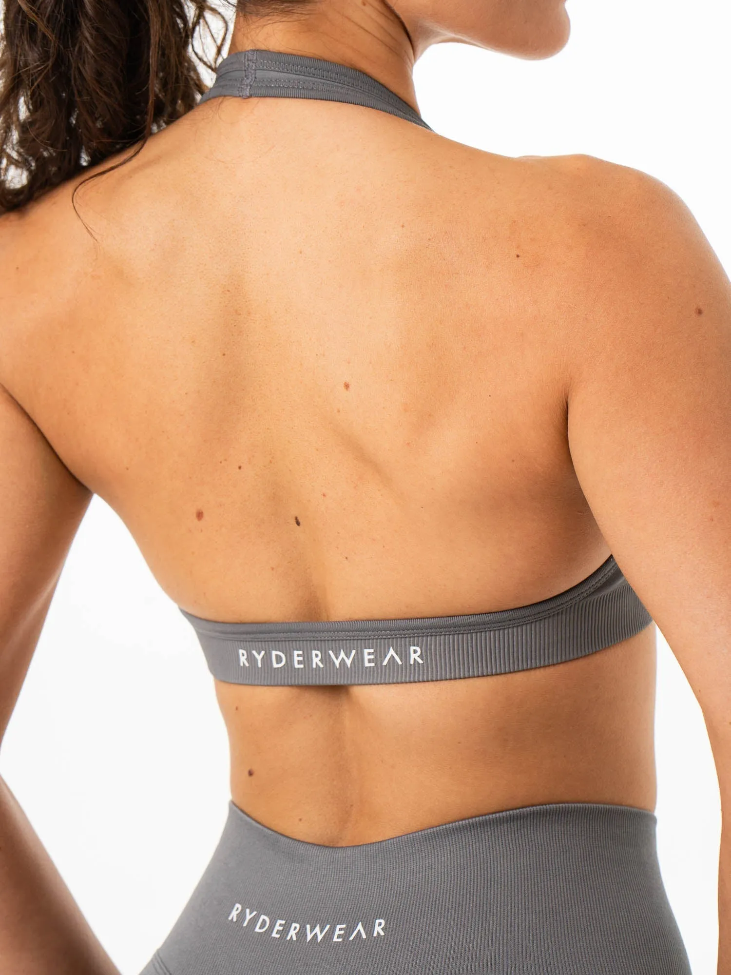 Sculpt Seamless Halter Bra - Charcoal Soft Fit
