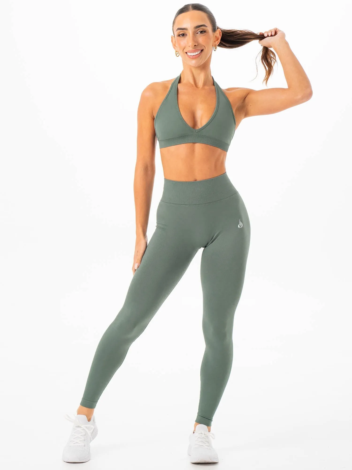Sculpt Seamless Halter Bra - Forest Breath Soft