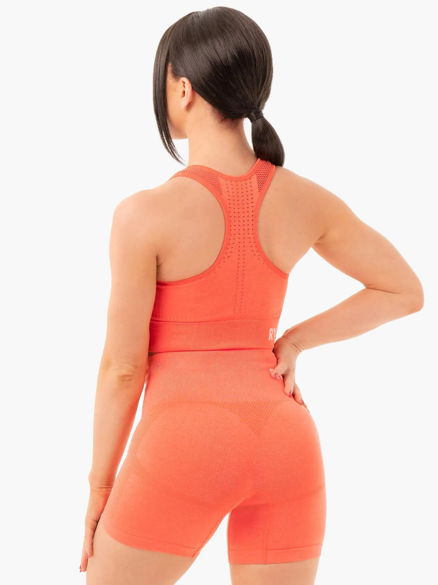Seamless Staples Sports Bra - Orange Marl No Boundaries