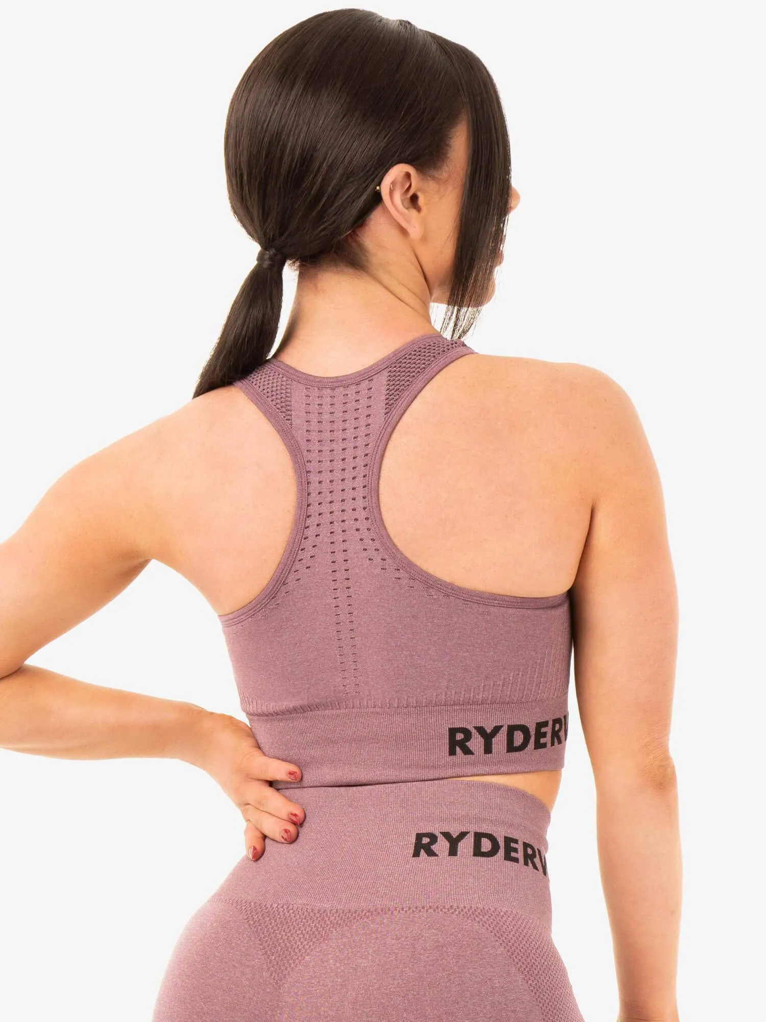 Seamless Staples Sports Bra - Purple Marl Compression Hold
