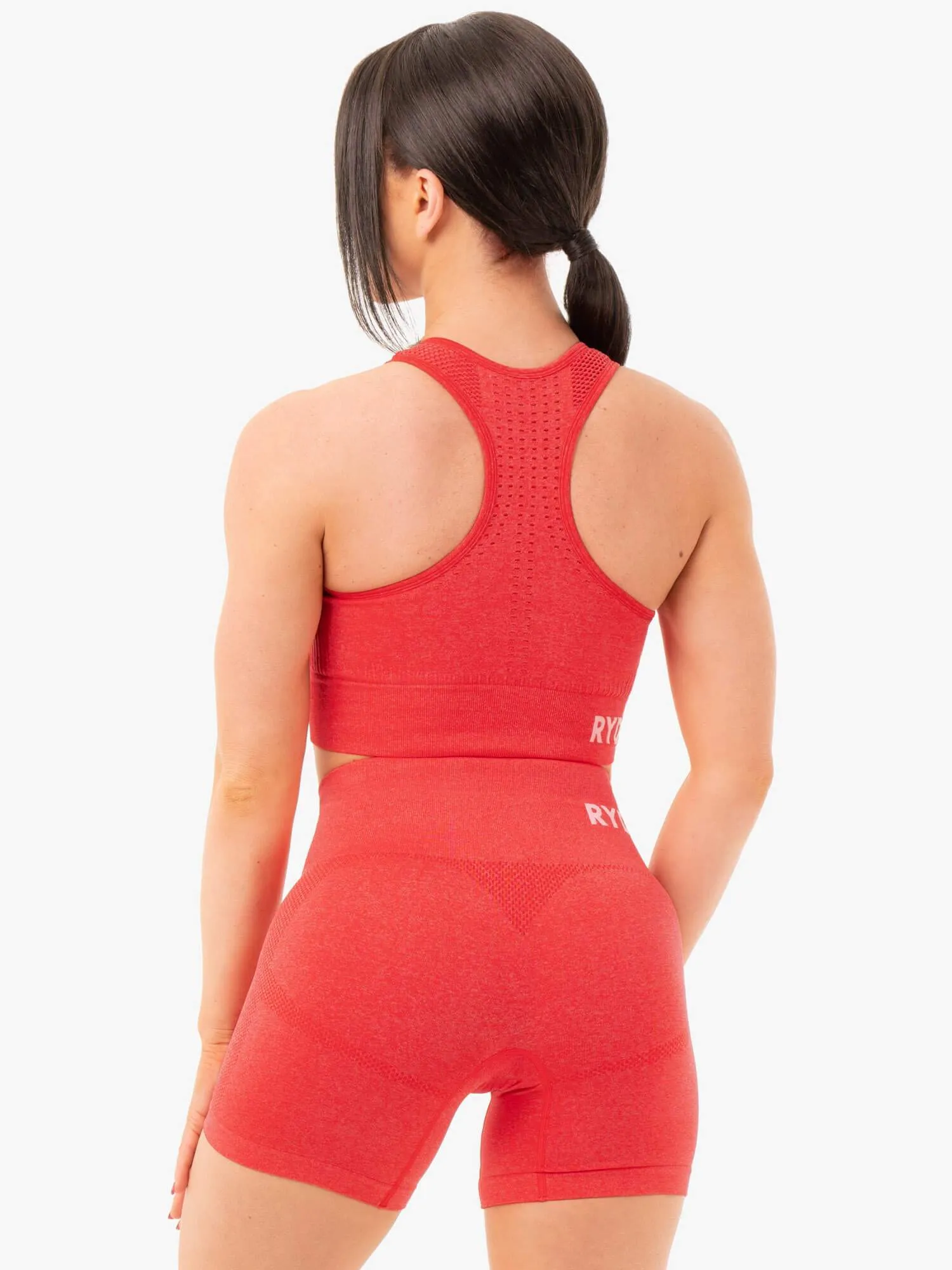 Seamless Staples Sports Bra - Red Marl All Weather
