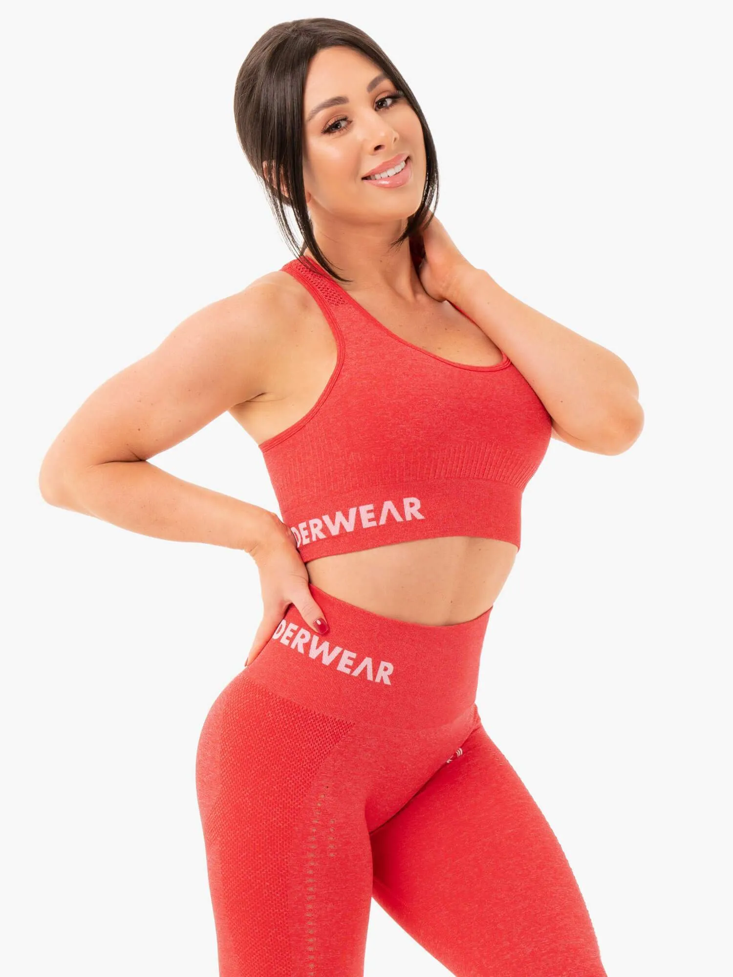 Seamless Staples Sports Bra - Red Marl Comfort Feel