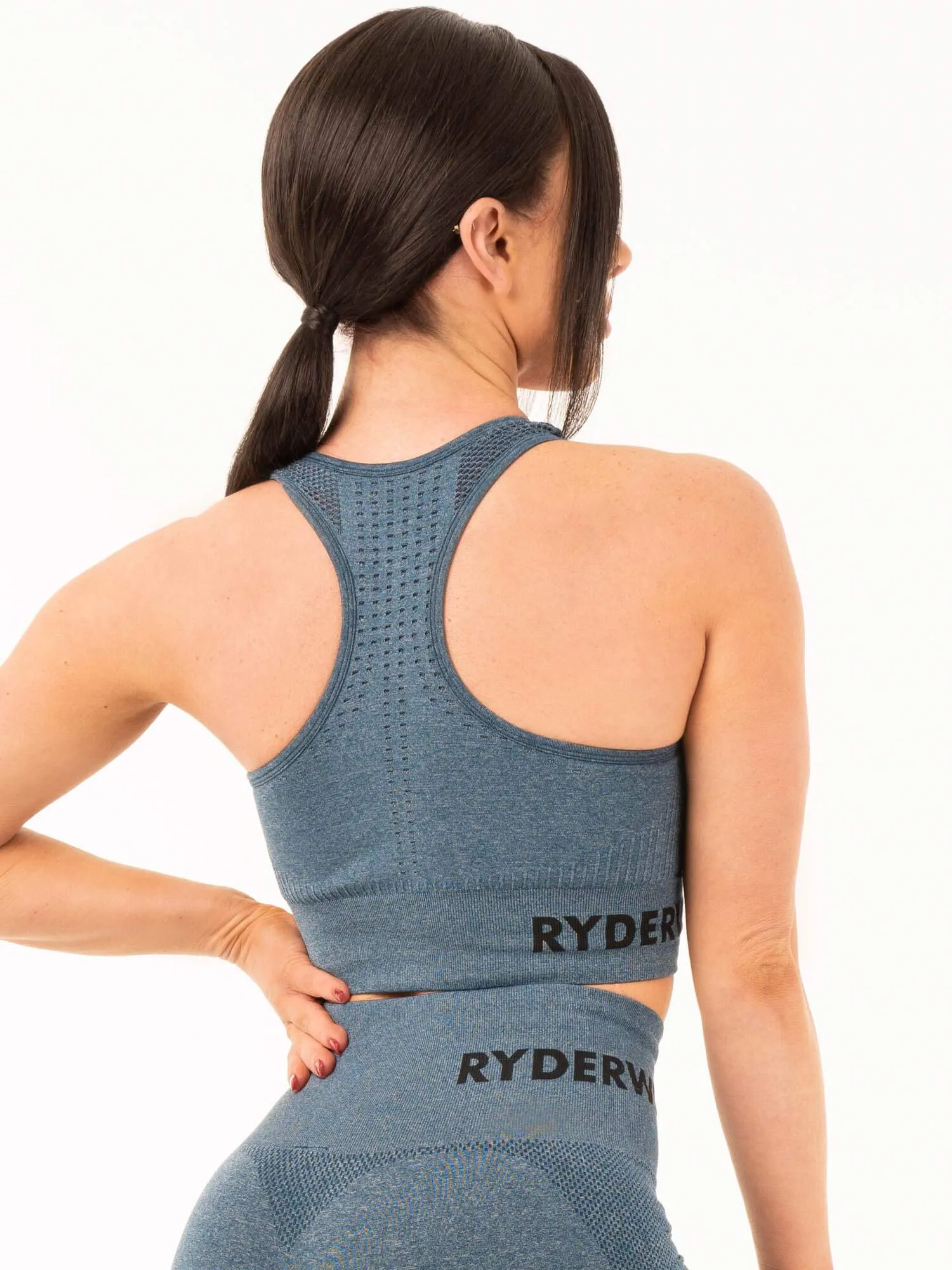 Seamless Staples Sports Bra - Teal Marl Multi Function