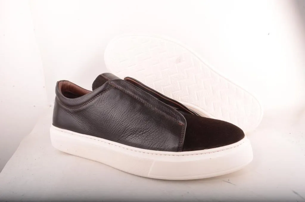 Sigotto Uomo Brown Suede & Leather Slip on Sneaker Chill Mood