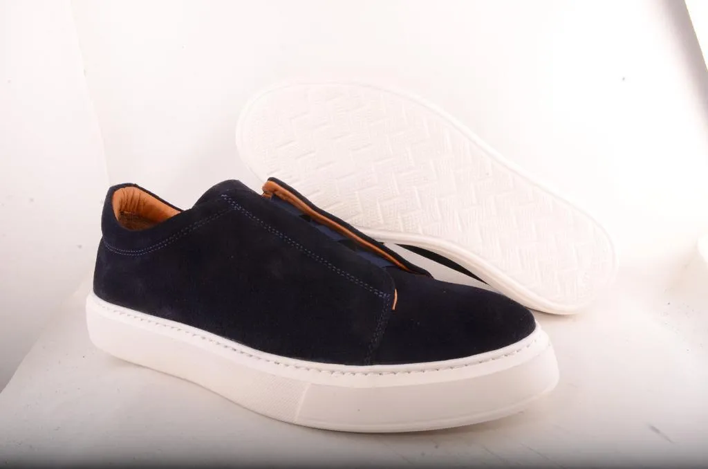 Sigotto Uomo Navy Suede Slip on Sneaker Weekend Mood