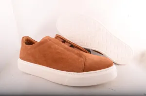 Sigotto Uomo Tan Suede Slip on Sneaker Cool Touch