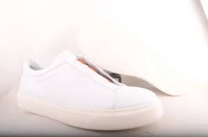 Sigotto Uomo White Suede & Leather Slip on Sneaker Power Grip