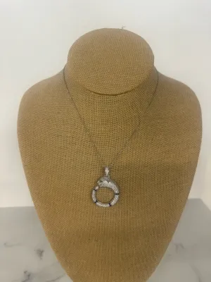 Silver & CZ Large Panther Necklace boyfriend gift