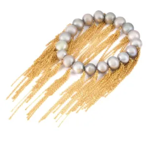 silver freshwater pearl fringe bracelet inspired soul