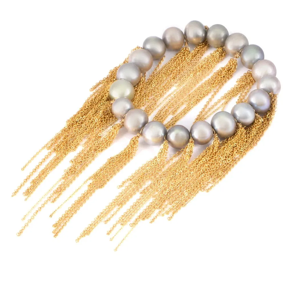 silver freshwater pearl fringe bracelet inspired soul