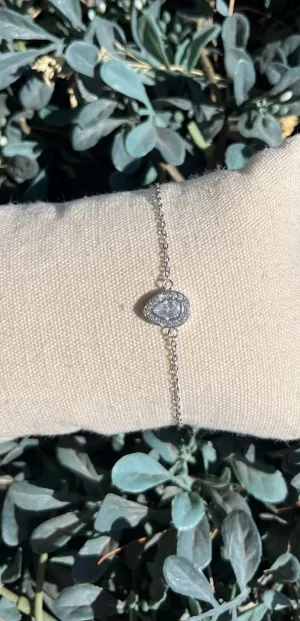 Silver Round Crystal Bracelet romantic style