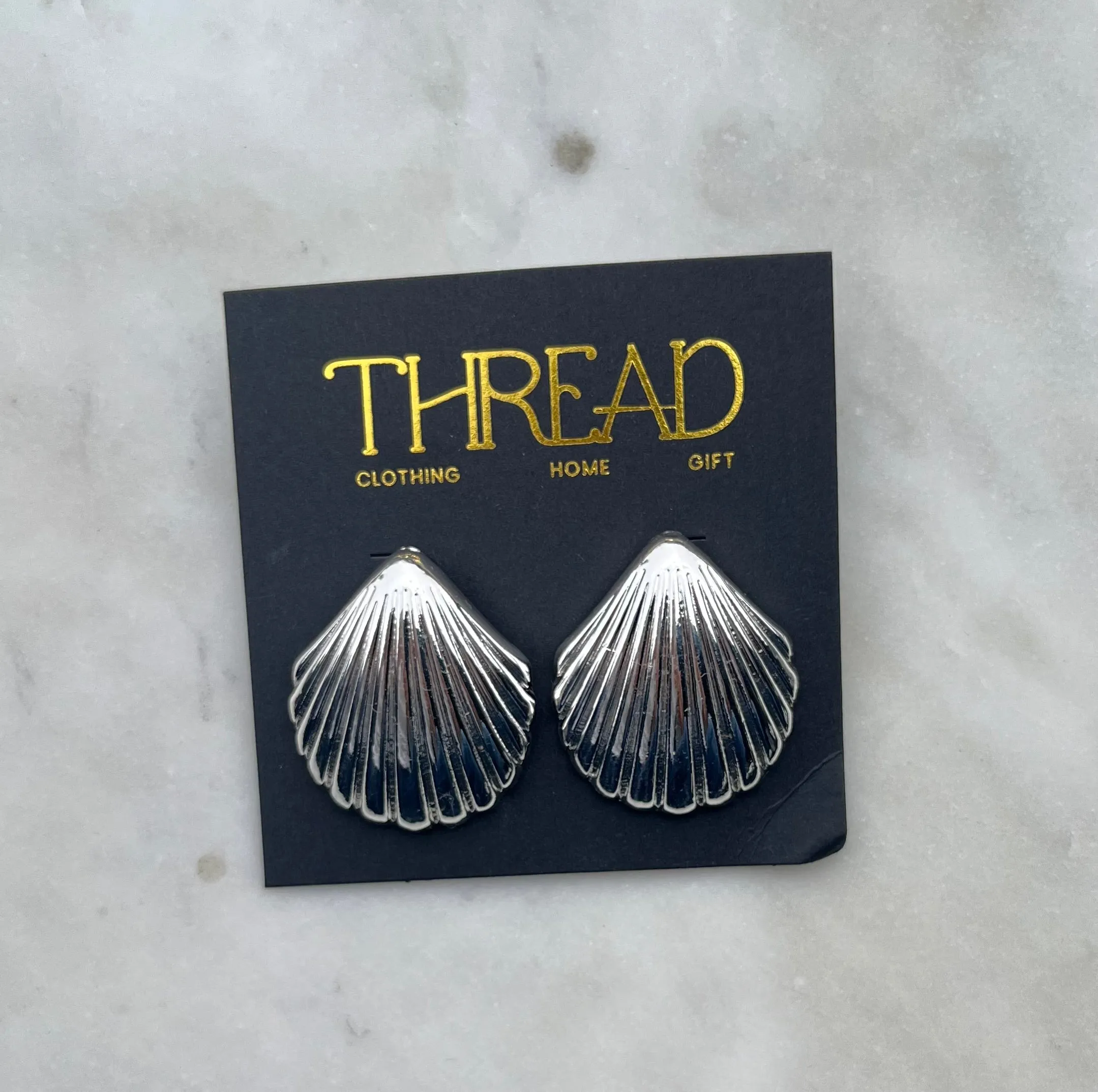 Silver Shell Earring fantasy luxe