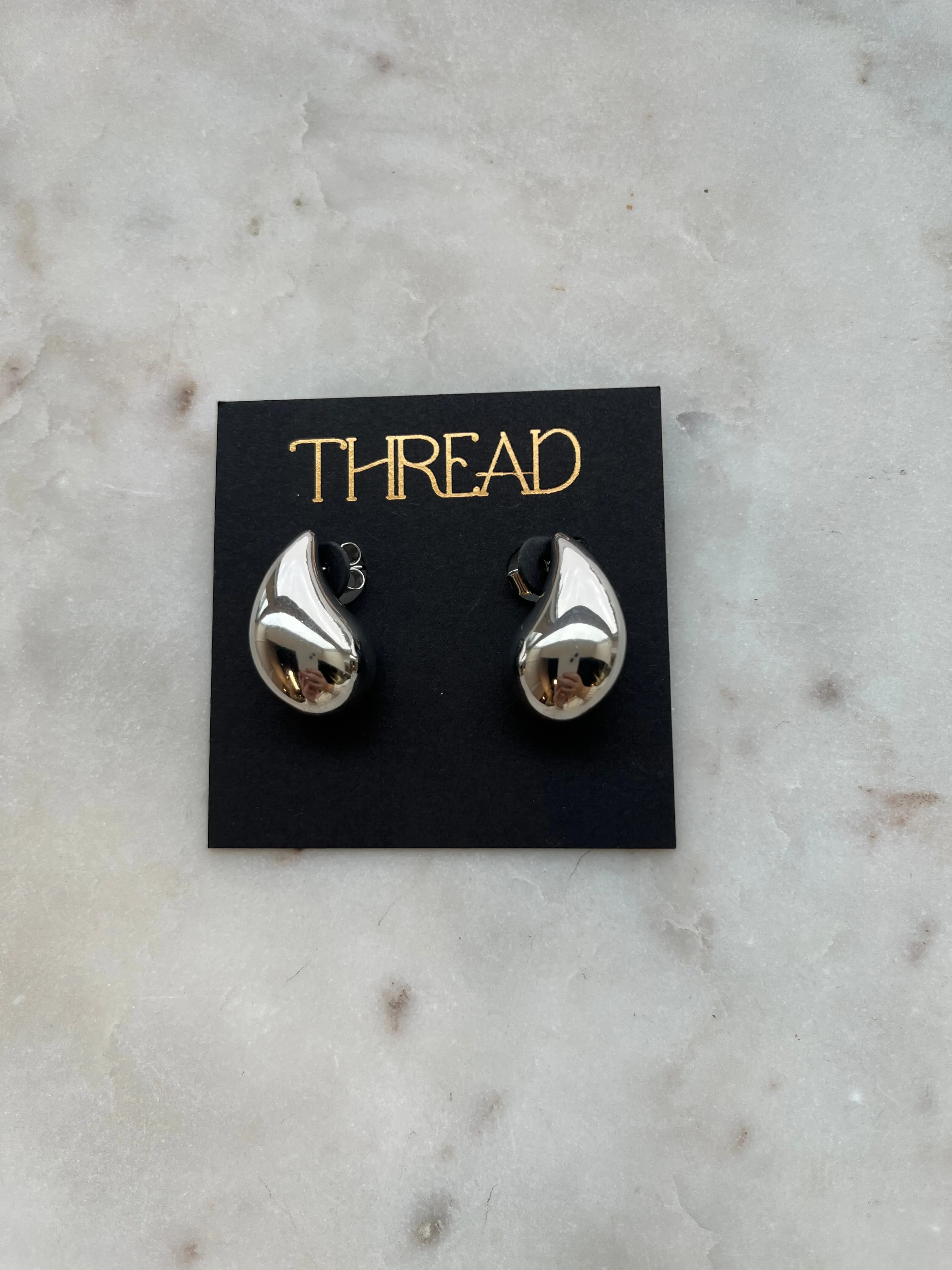 Silver Tear Drop Earring mystic pop