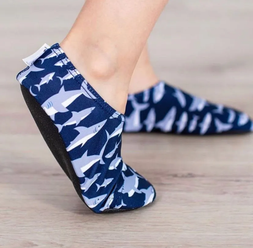 Slipfree Kid's Non Slip Shoes - Blue Sharks simple feel