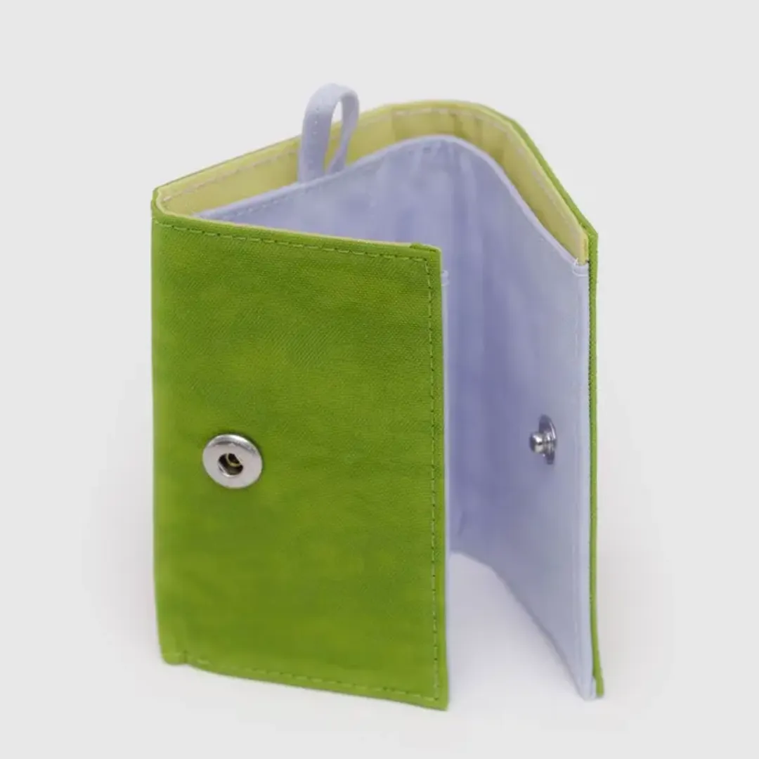 Snap Wallet in Green Juice Mix Recycled Nylon from BAGGU modern touch