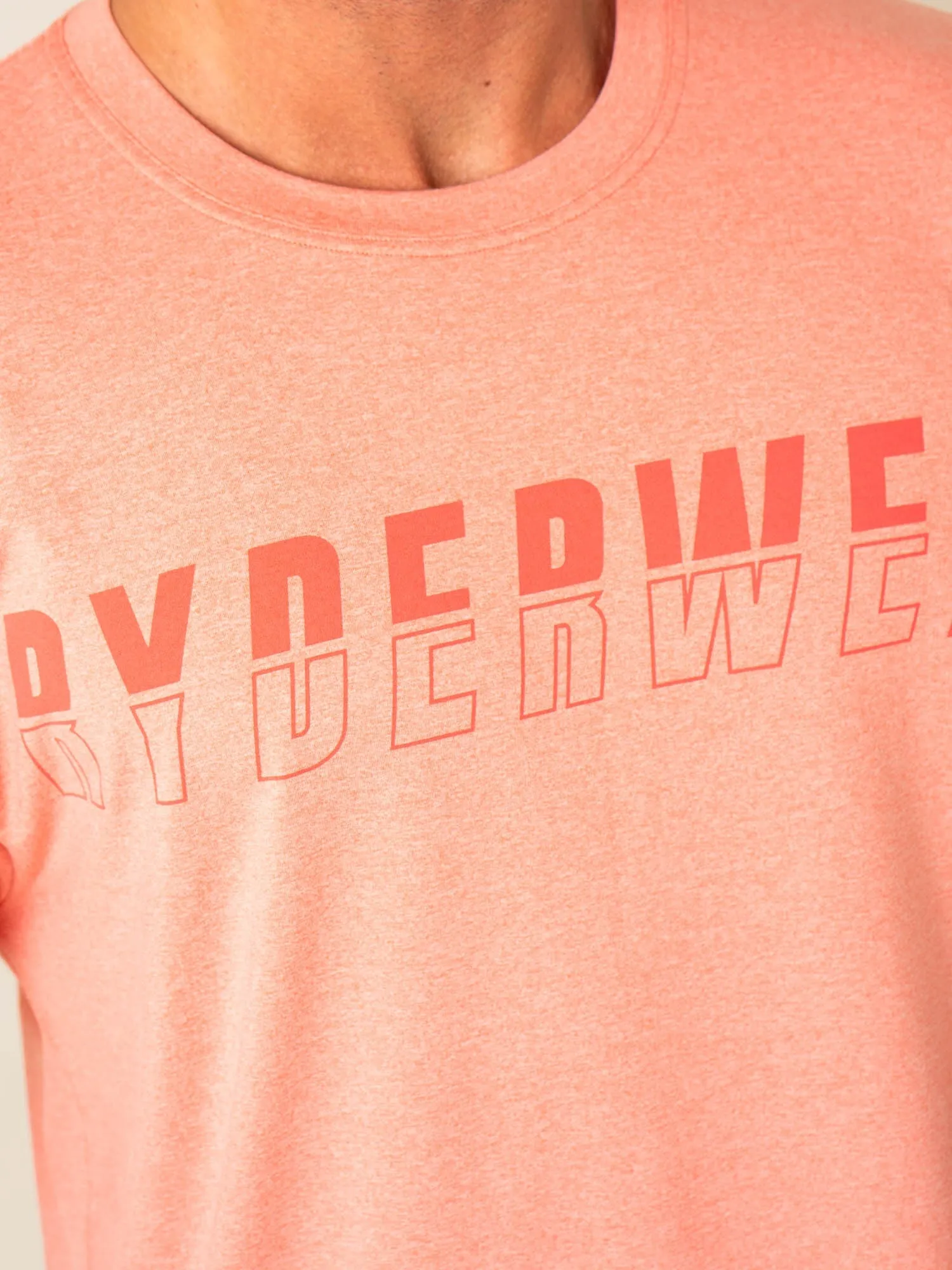 Soft Tech Oversized T-Shirt - Coral Marl active gear