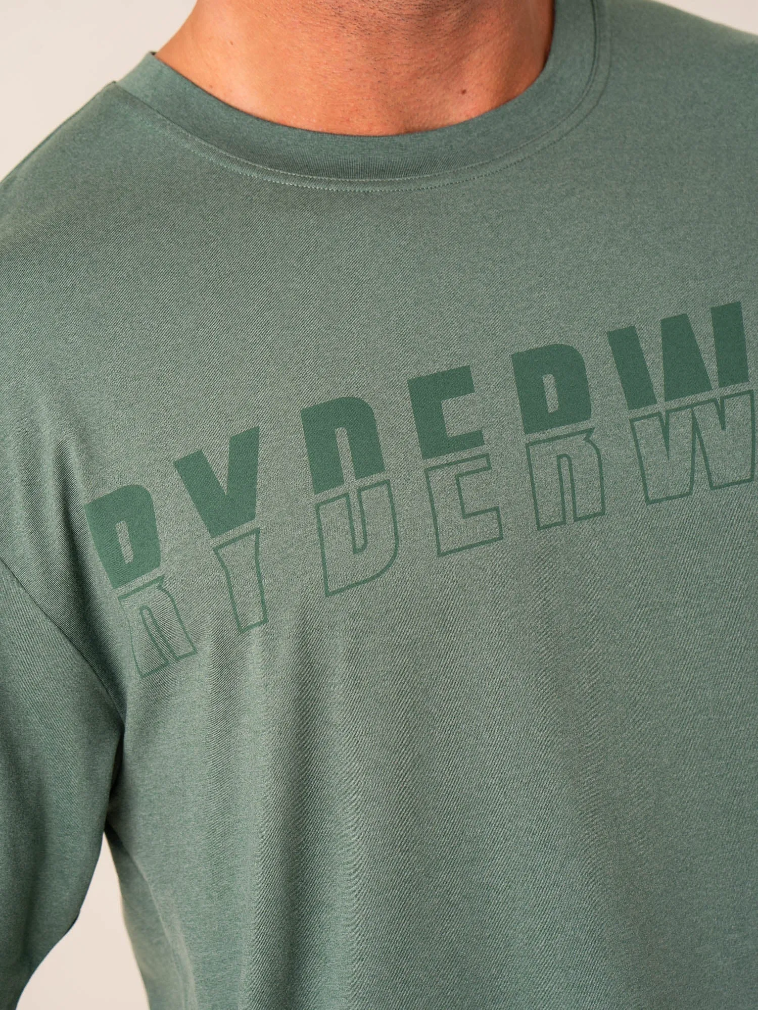Soft Tech Oversized T-Shirt - Fern Green Marl slim cut