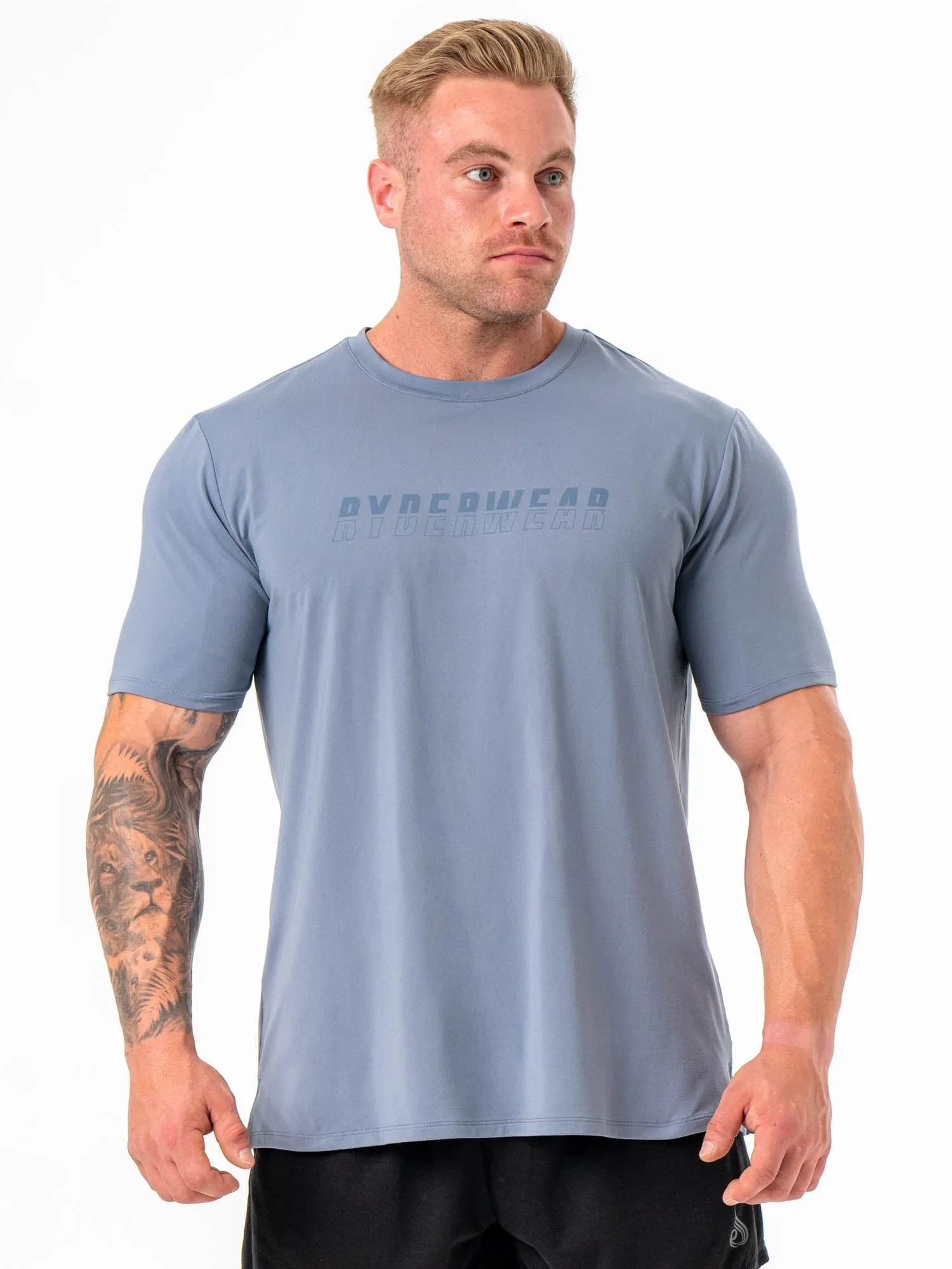 Soft Tech Regular T-Shirt - Denim Blue slim cut