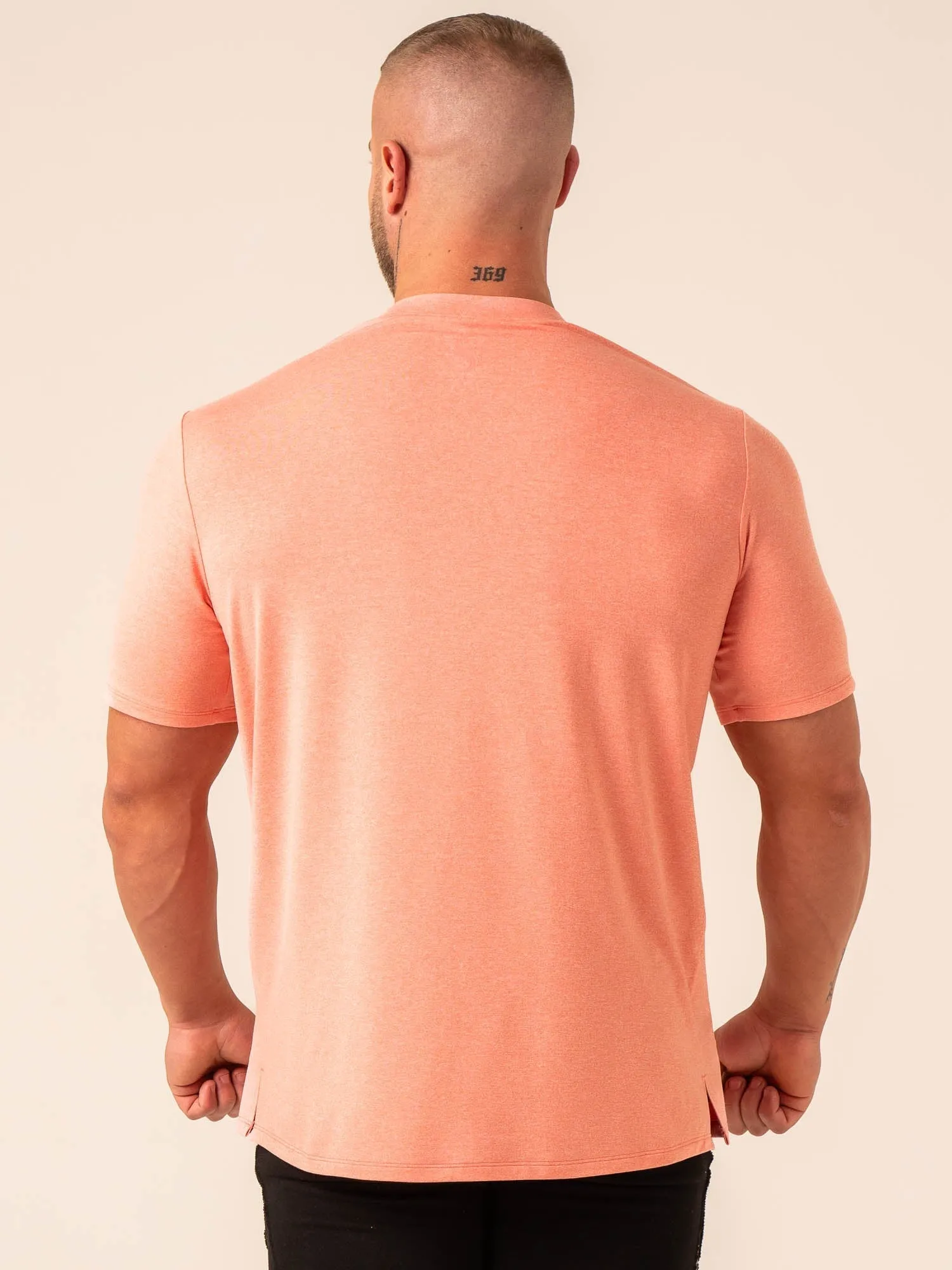 Soft Tech T-Shirt - Coral Marl creative print