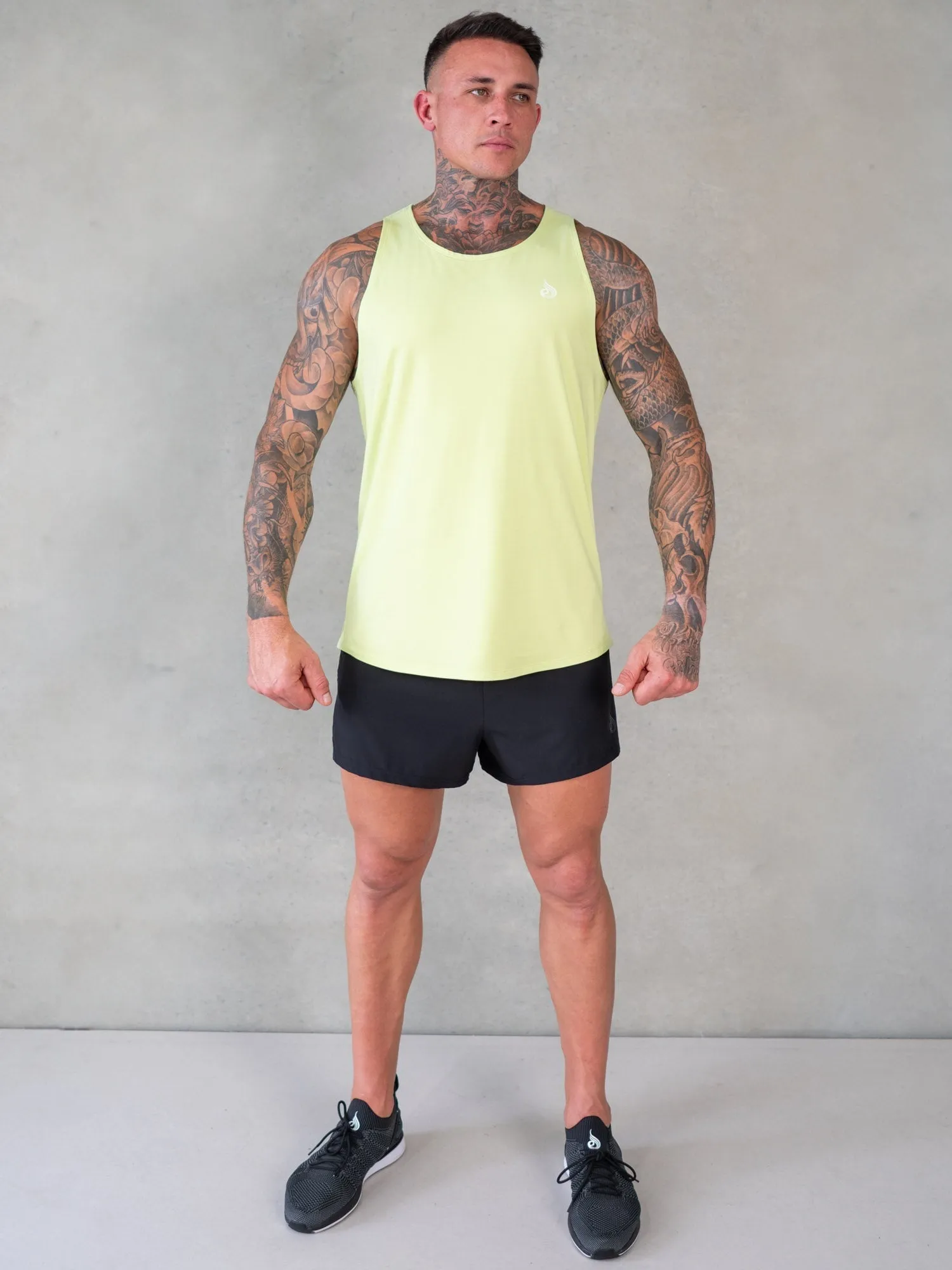 Soft Tech Tank - Lime Marl sweat wick