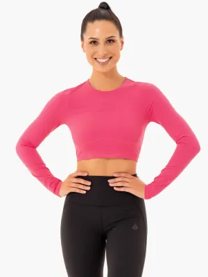 Sola Long Sleeve Top - Pink athletic casual