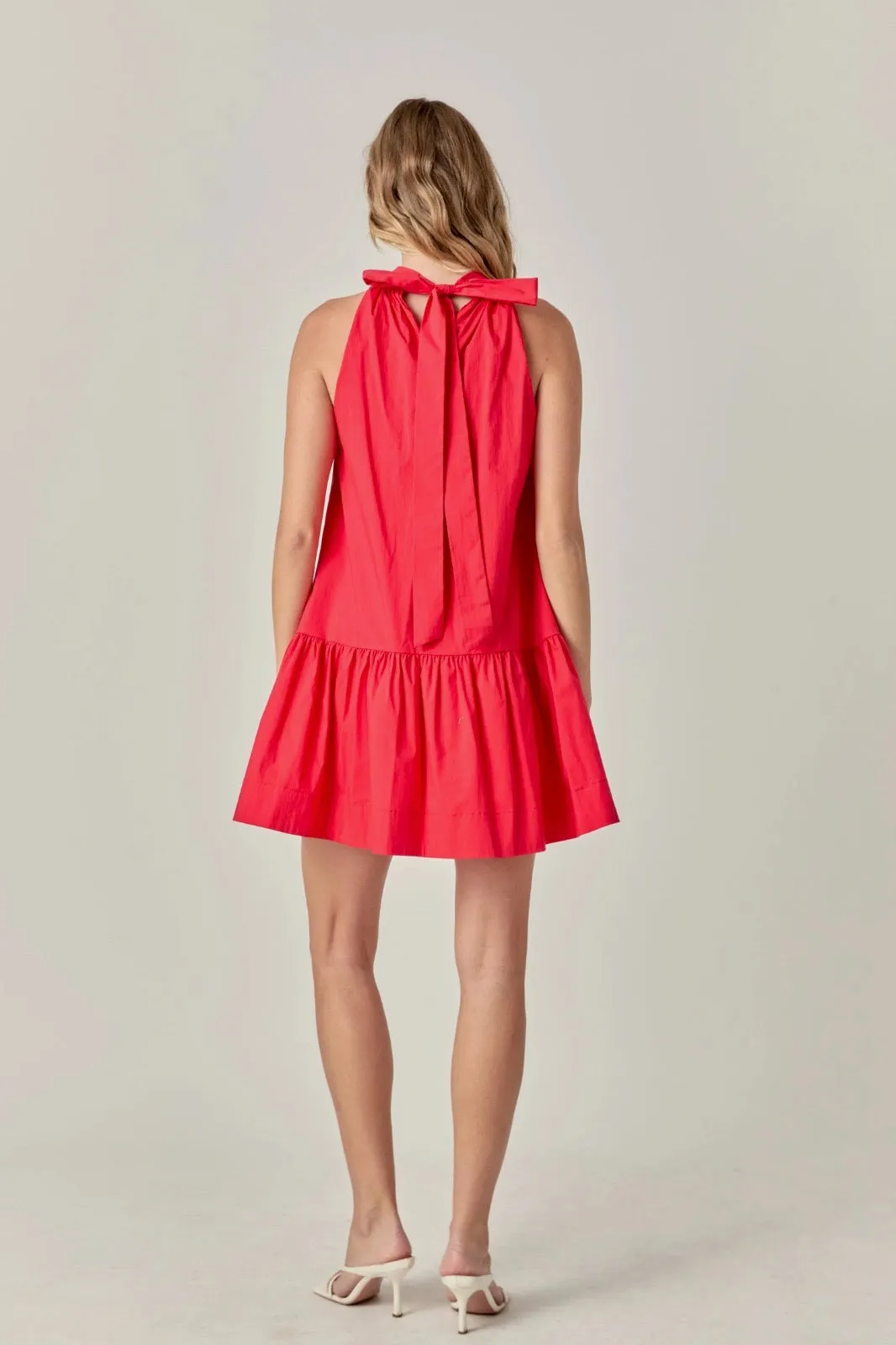 Solid Color Halter Dress Full energy