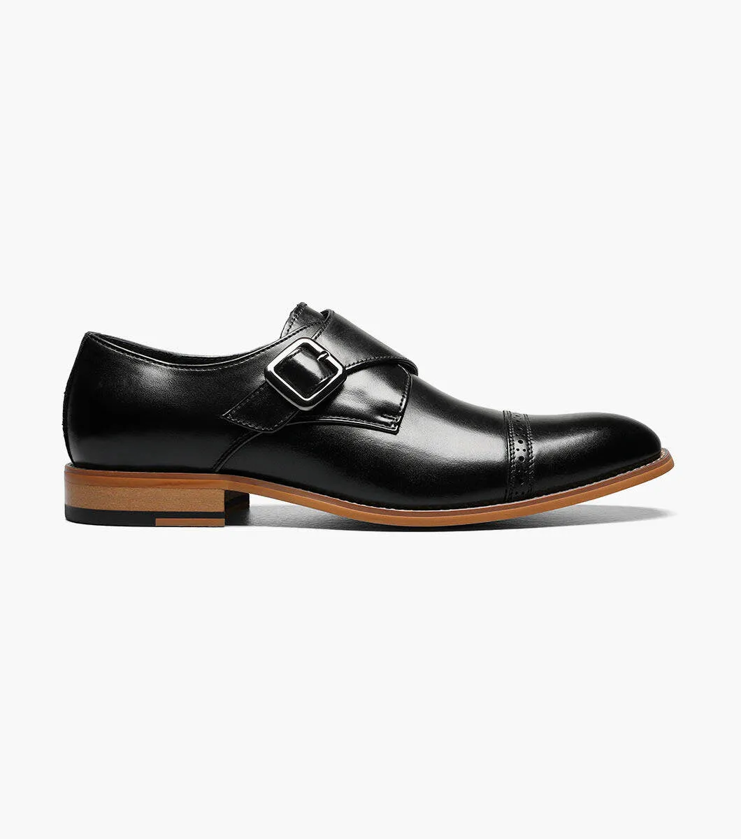Stacy Adams DESMOND Cap Toe Monk Strap Shoes - Black stable feel
