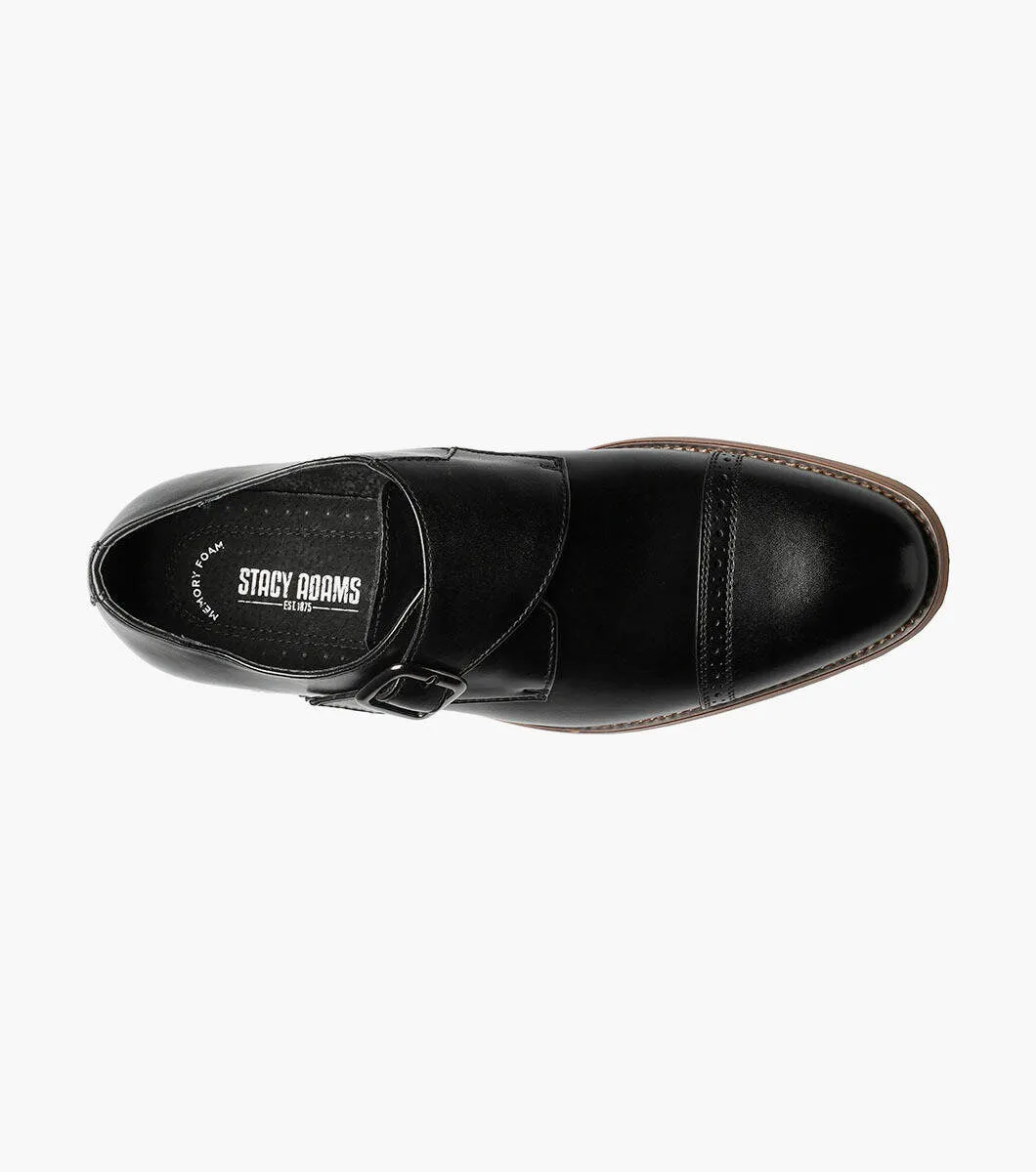 Stacy Adams DESMOND Cap Toe Monk Strap Shoes - Black business meeting