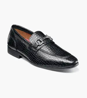 Stacy Adams FERONTE  Moc Toe Bit Slip On - Black walking ease