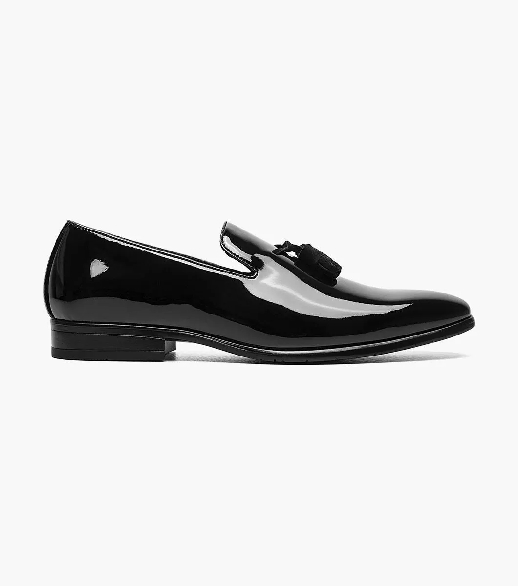 Stacy Adams Phoenix  Plain Toe Tassel Slip On - Black daily basic