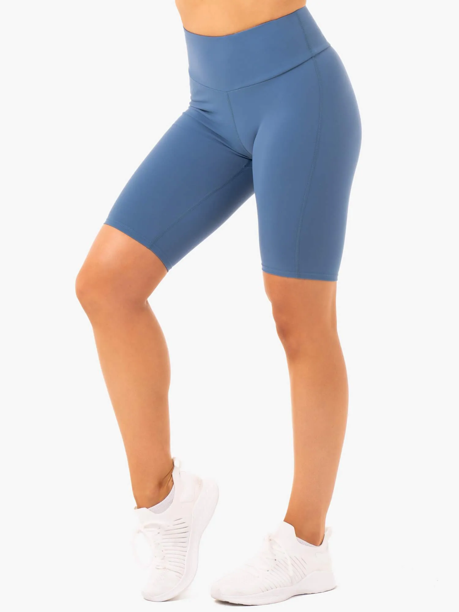 Staples Bike Shorts - Steel Blue elastic cuff