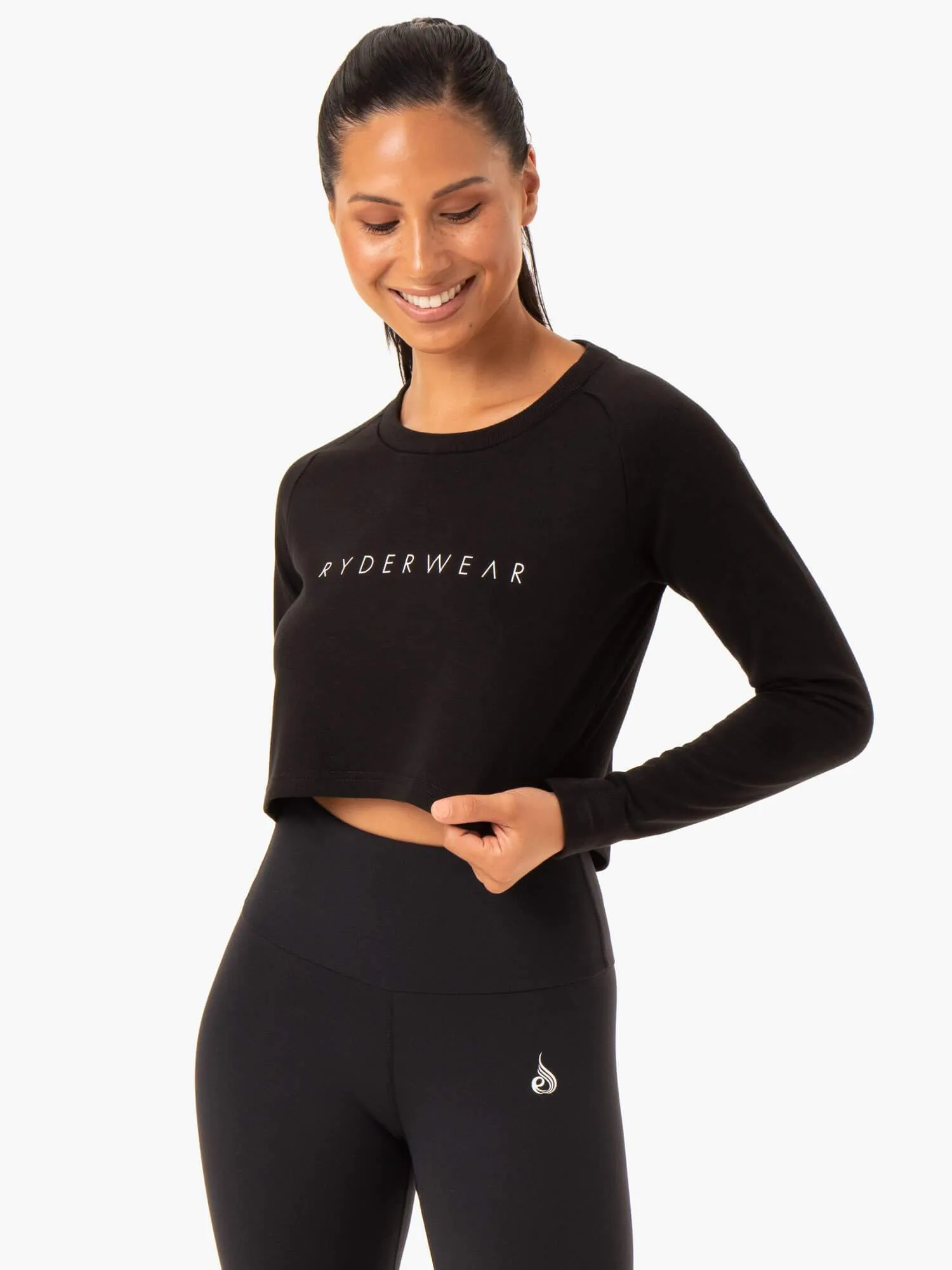 Staples Cropped Sweater - Black slim cut