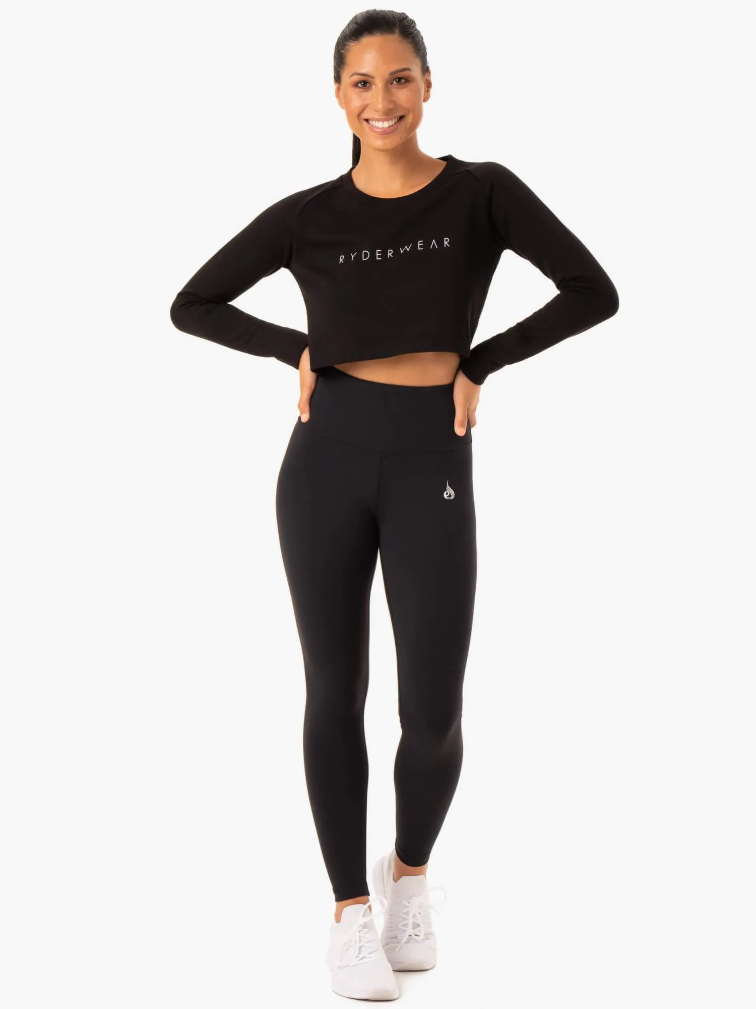 Staples Cropped Sweater - Black multi-function