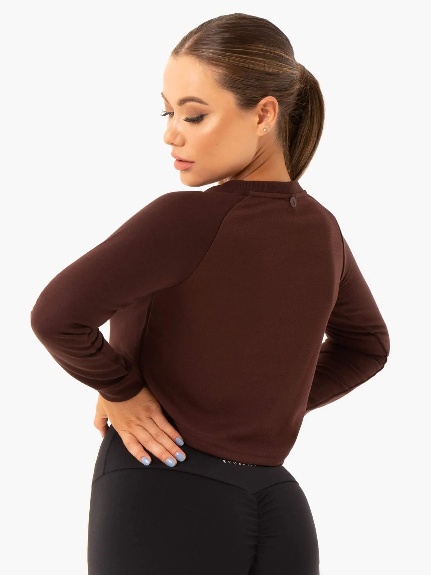 Staples Cropped Sweater - Chocolate detailed care