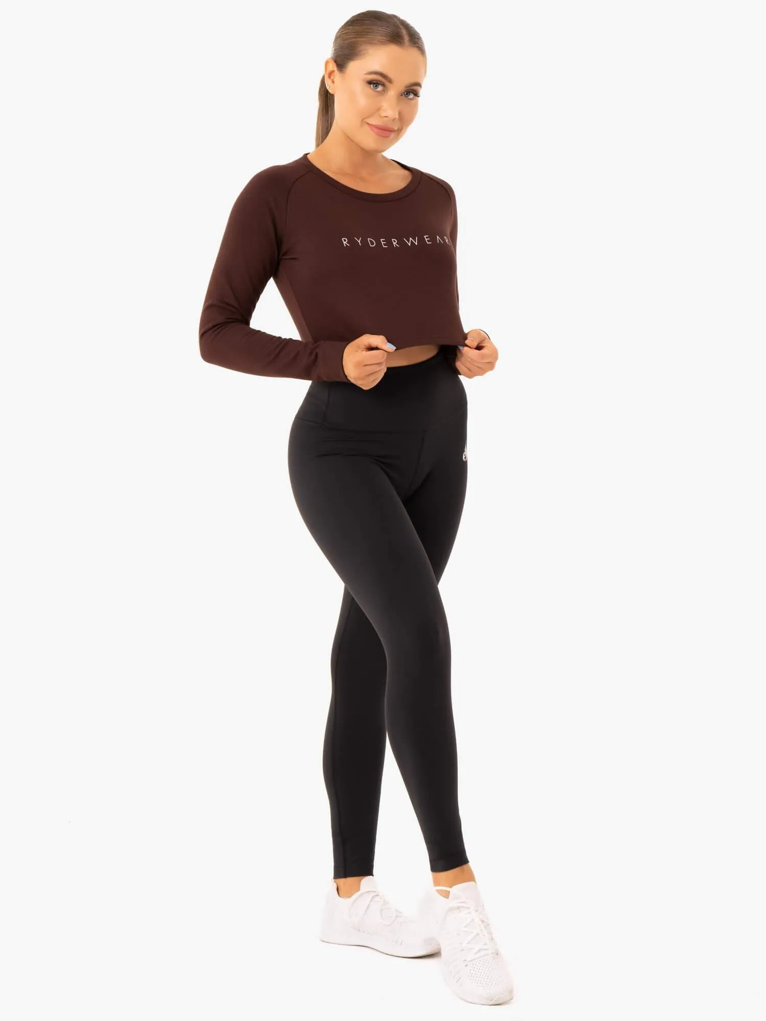 Staples Cropped Sweater - Chocolate summer cool
