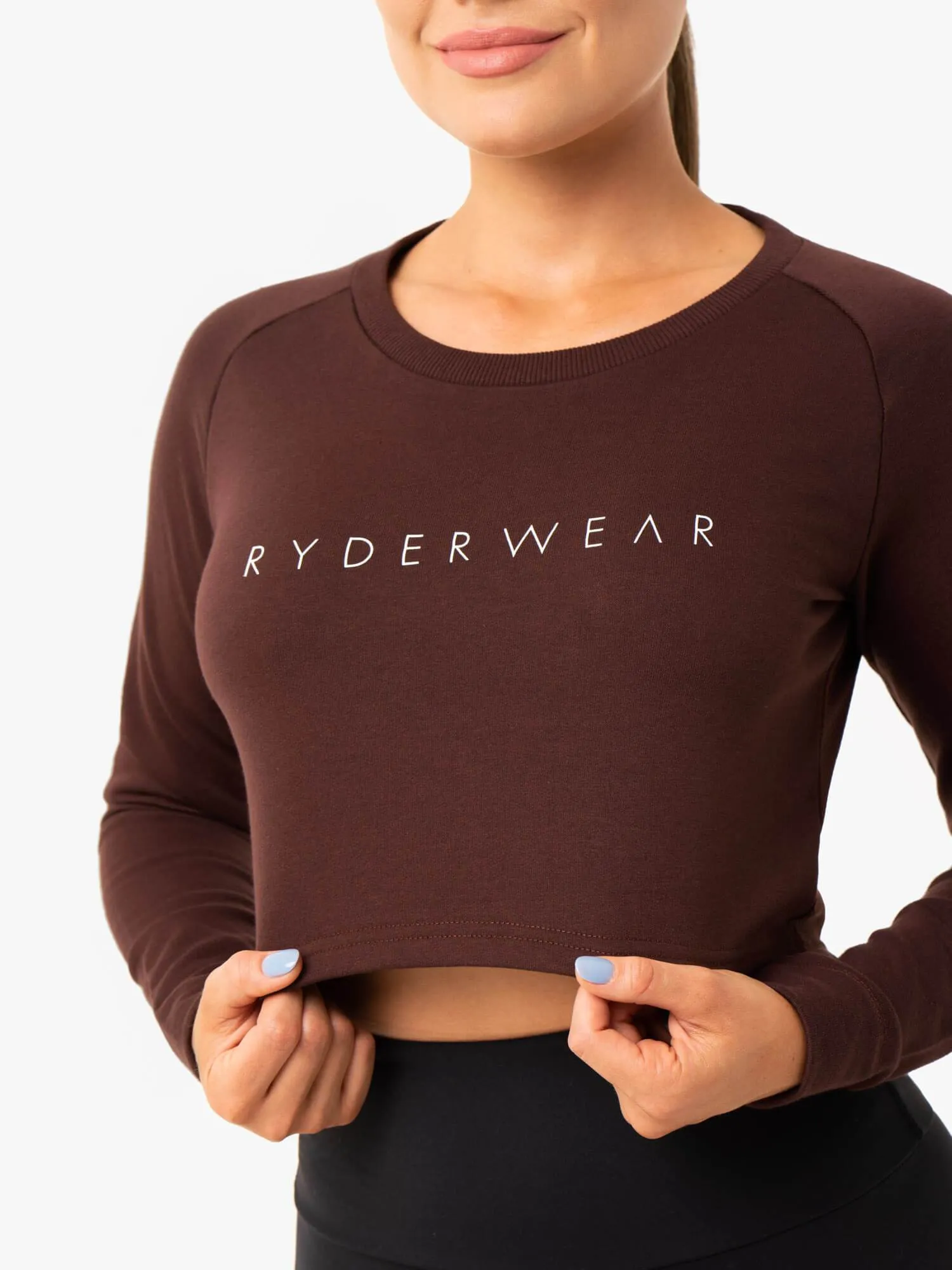 Staples Cropped Sweater - Chocolate windproof cold