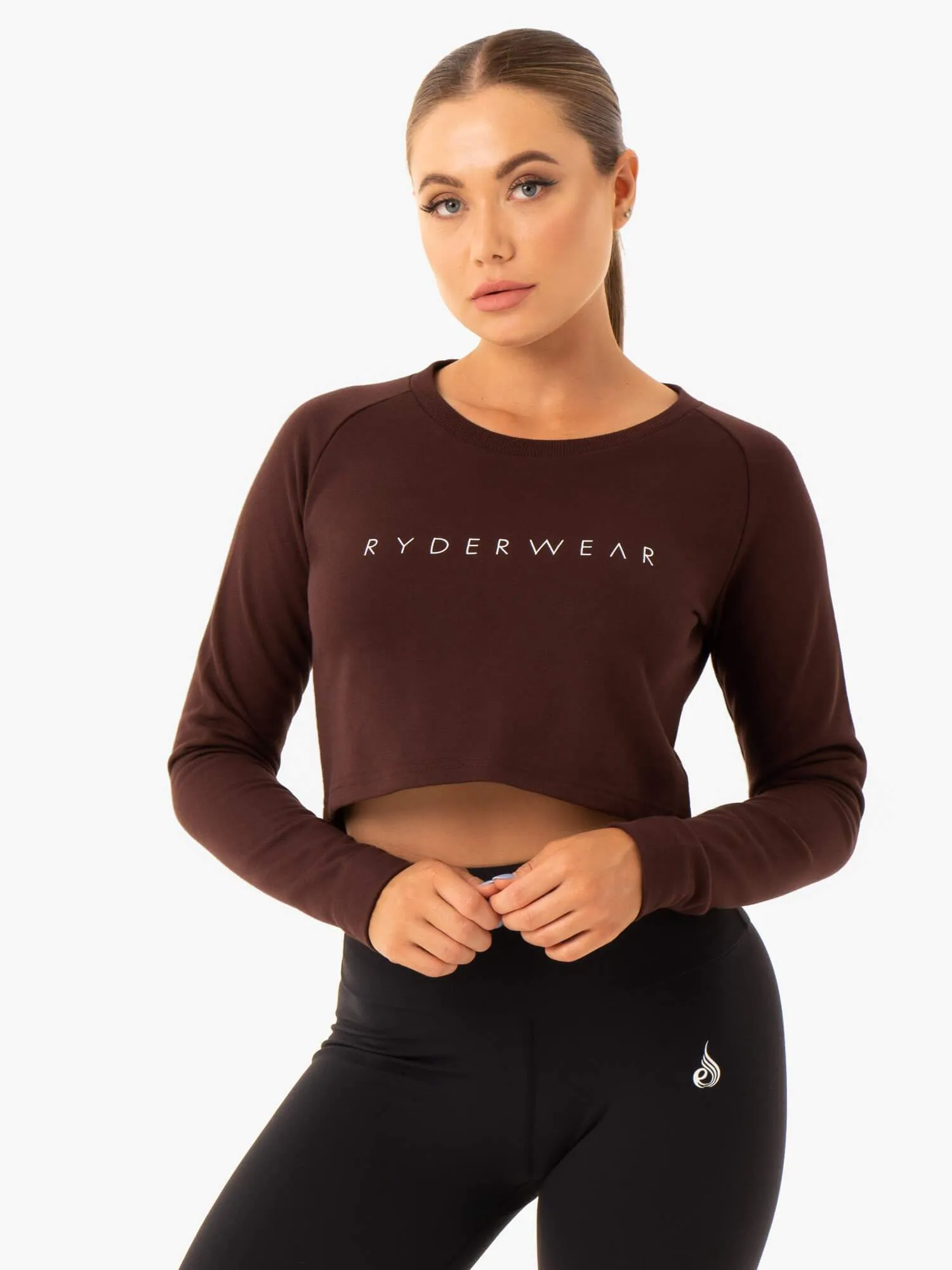 Staples Cropped Sweater - Chocolate young style