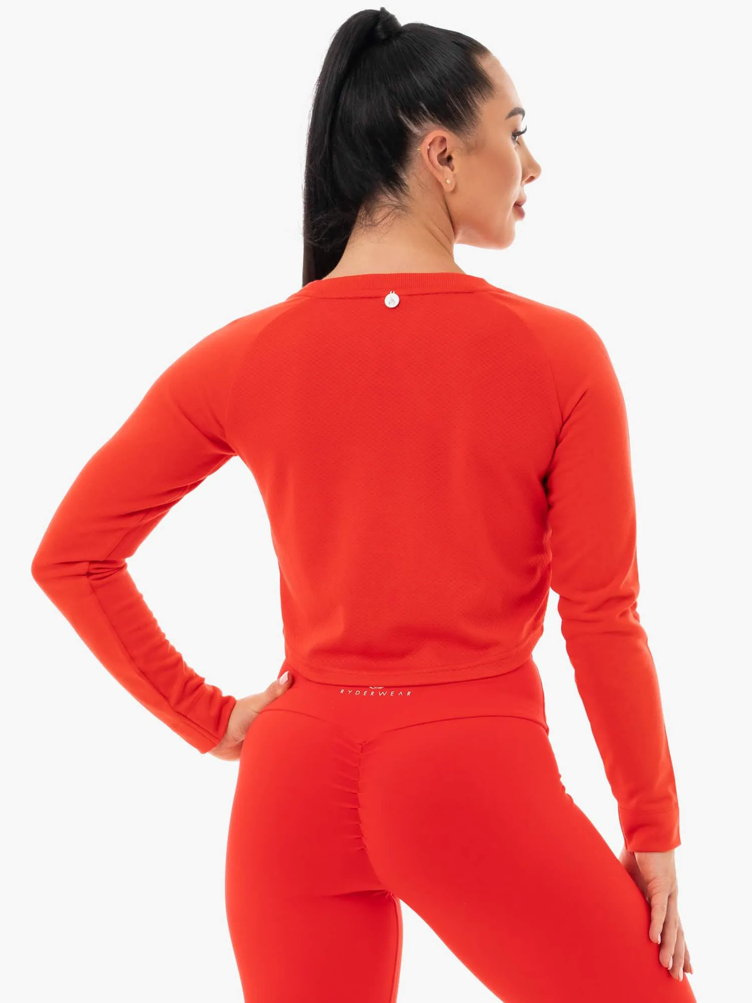 Staples Cropped Sweater - Red casual wear