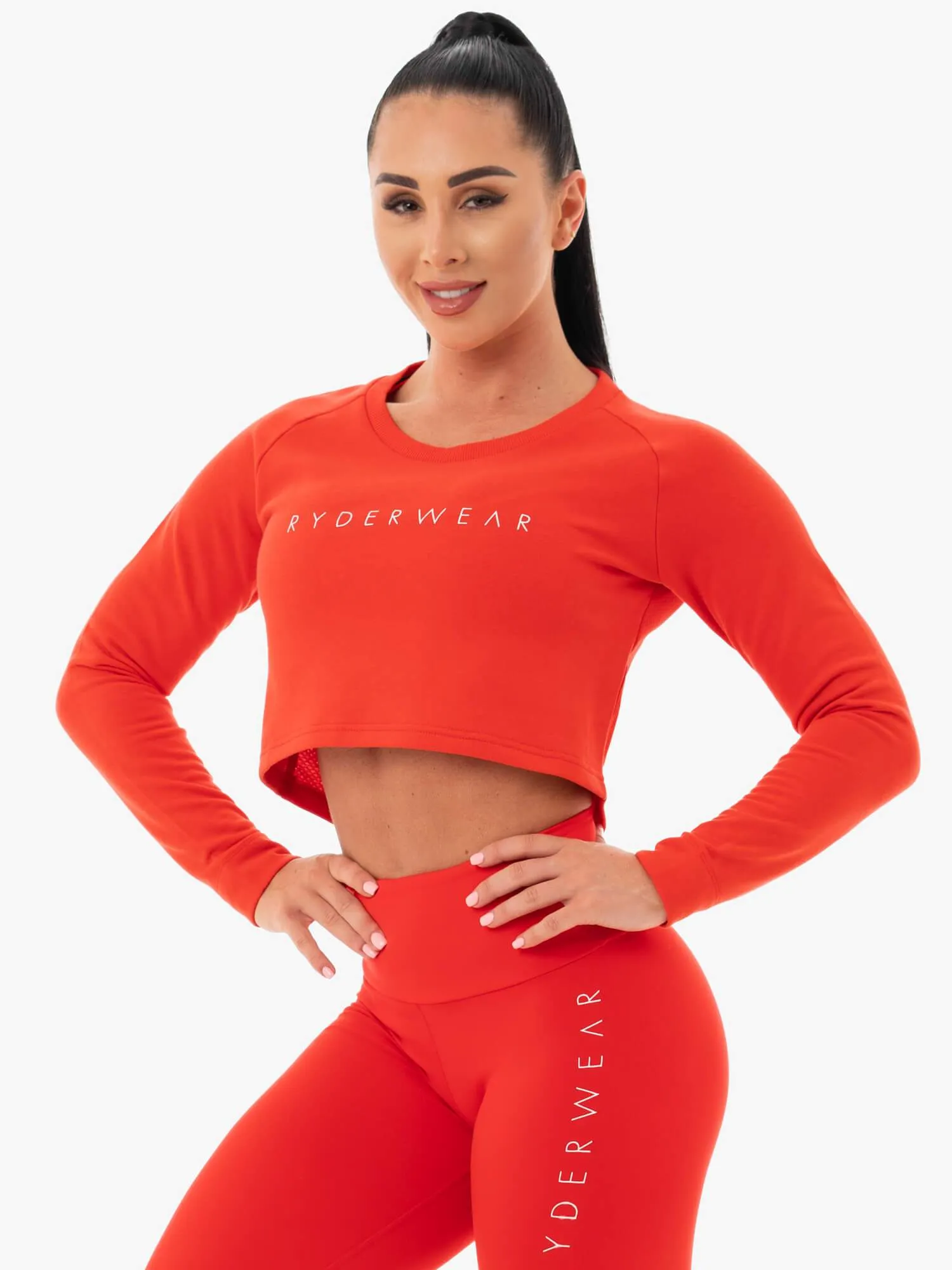 Staples Cropped Sweater - Red essential wear