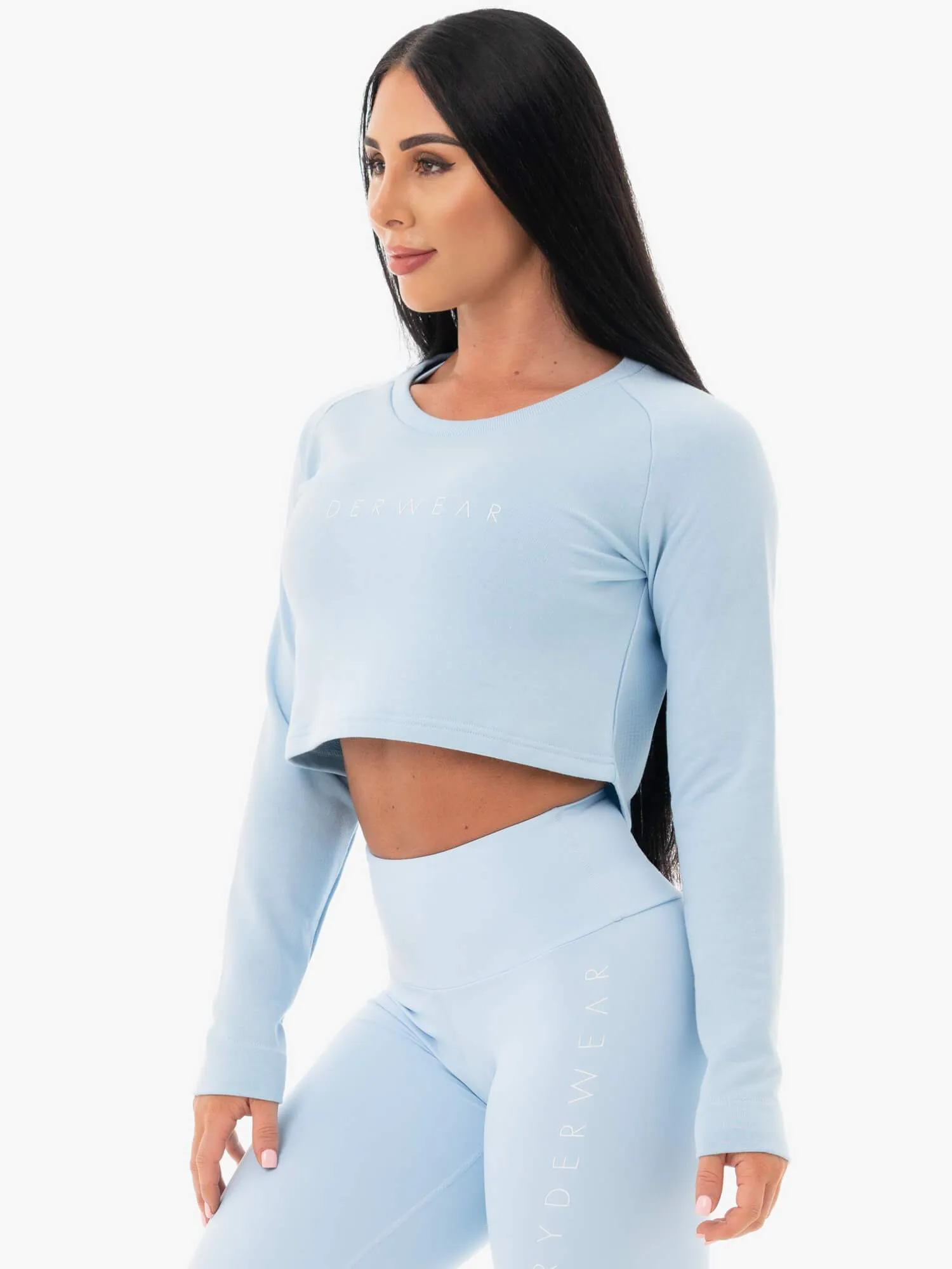 Staples Cropped Sweater - Sky Blue daily commute