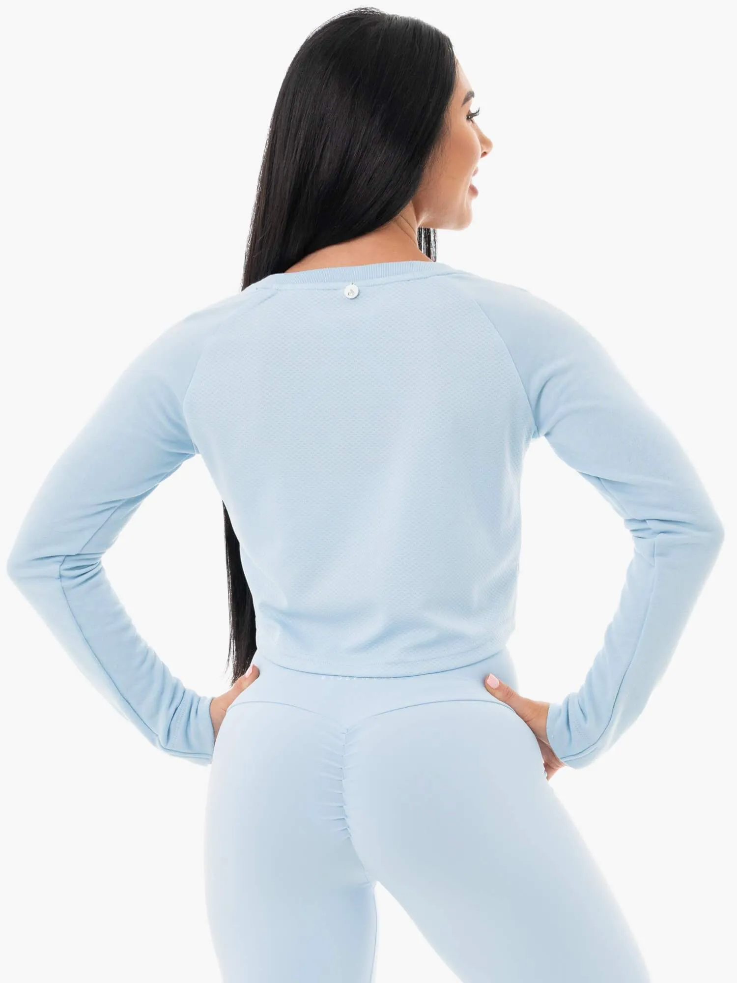 Staples Cropped Sweater - Sky Blue easy wear