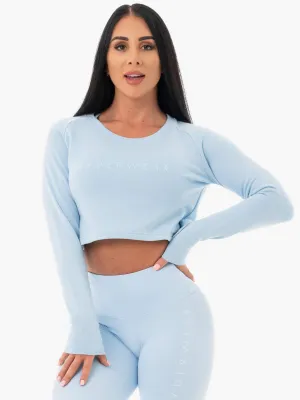 Staples Cropped Sweater - Sky Blue free pair