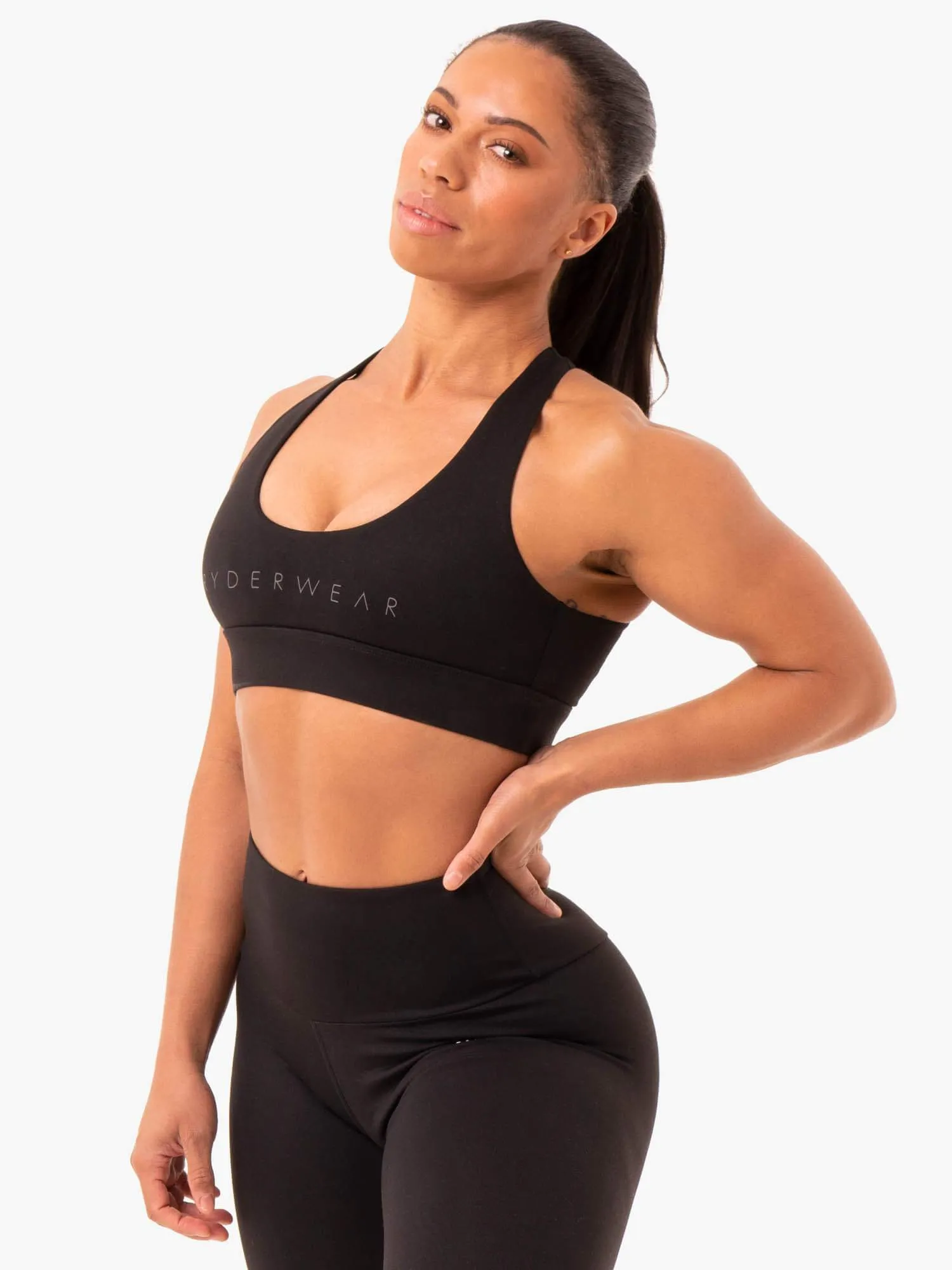 Staples Cross Over Sports Bra - Black Active Wear